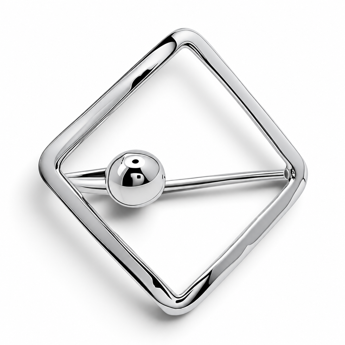 Anillo Cuadro Bolita Plata Ley 925