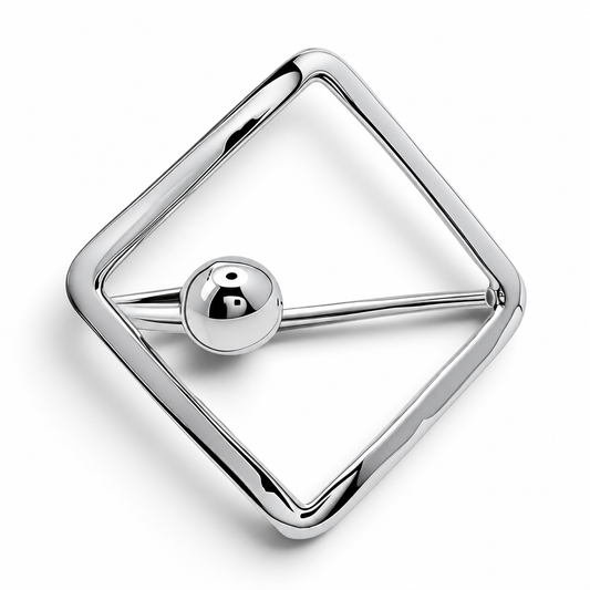 Anillo Cuadro Bolita Plata Ley 925