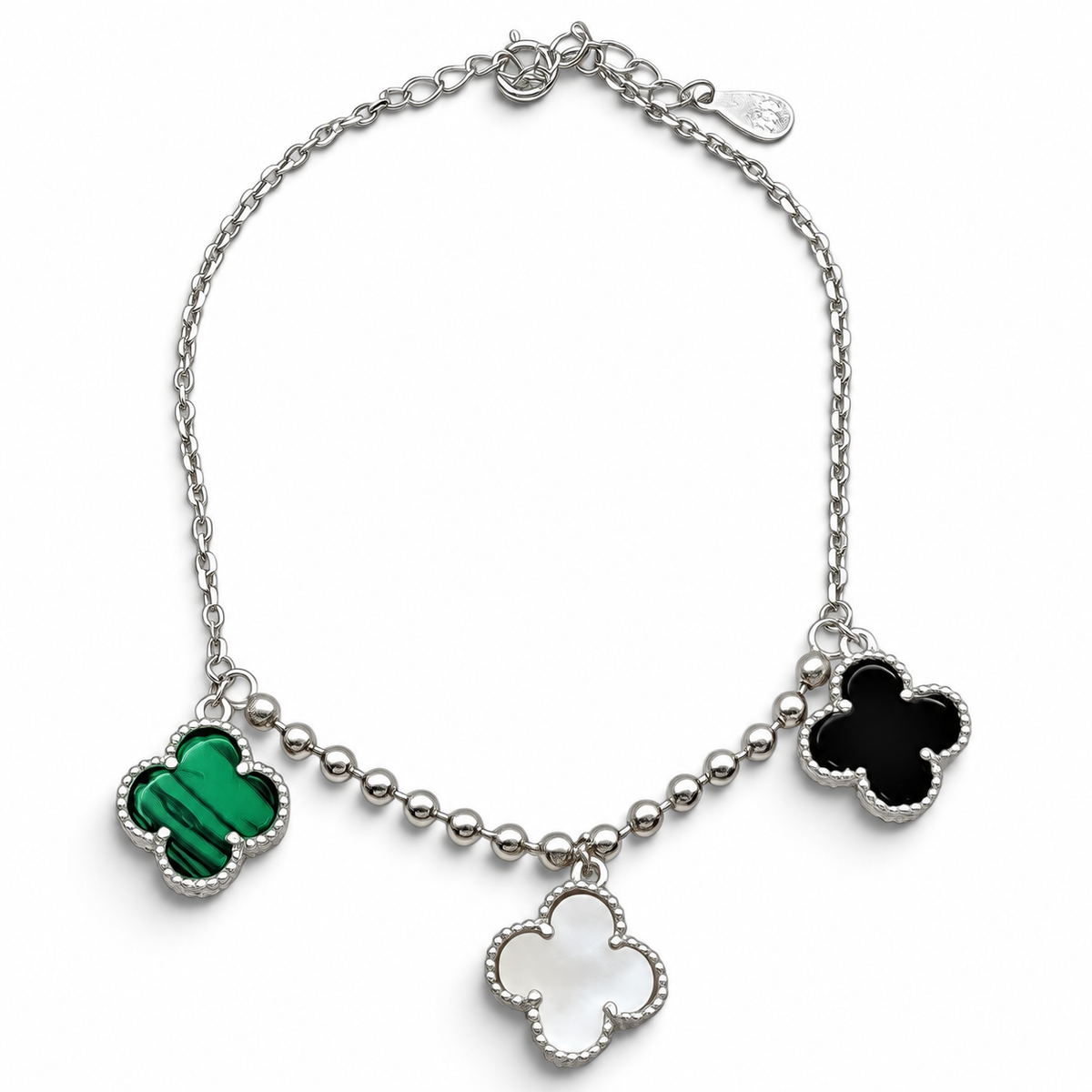 Pulsera Trebol Plata Ley 925