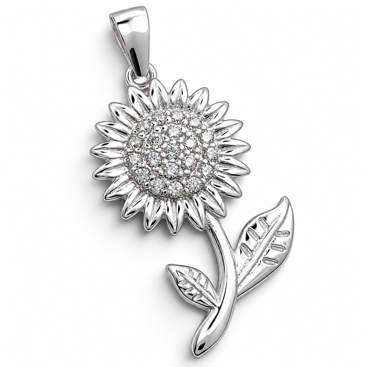 Dije Girasol Zirconia Plata Ley 925
