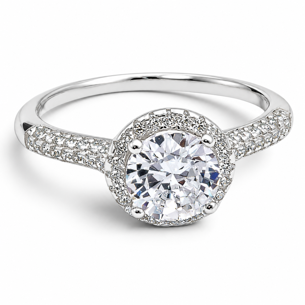 Anillo Zirconia Blanca Plata Ley 925