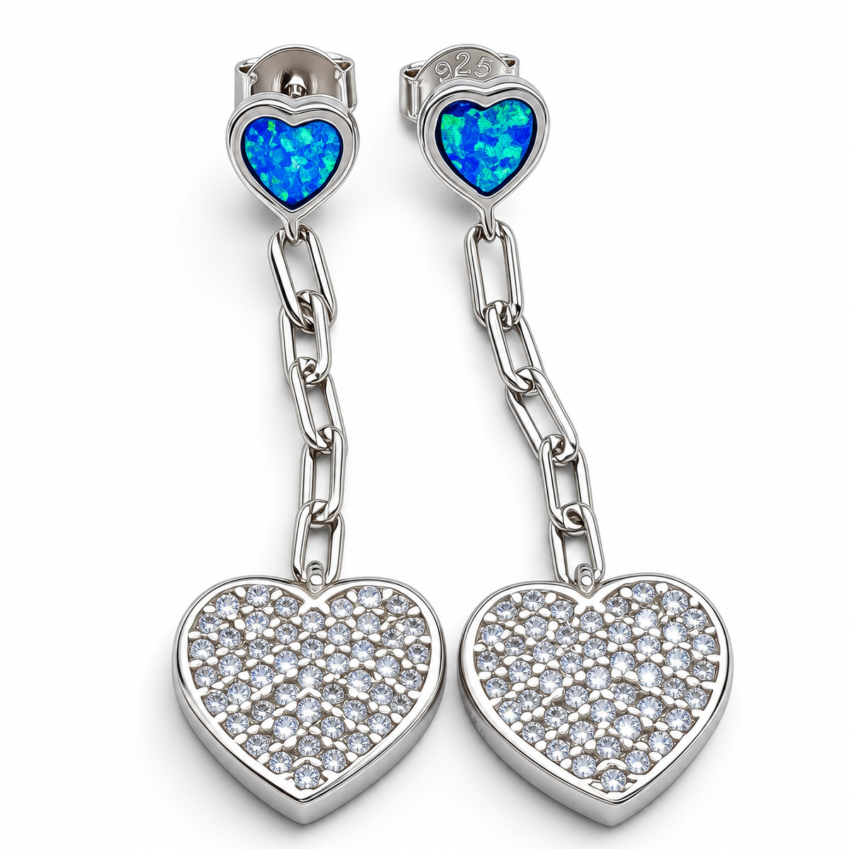 Arete Opalo Azul Plata Ley 925