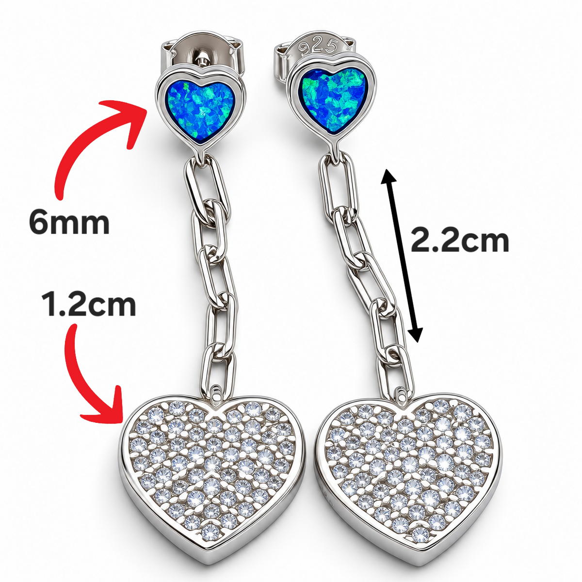 Arete Opalo Azul Plata Ley 925