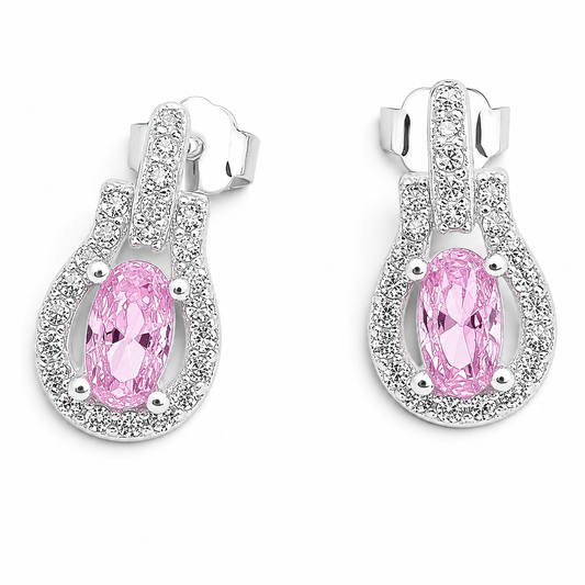 Arete Ovalo Rosa