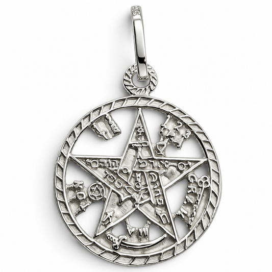 Dije Tetragramaton Blanco Plata Ley 925
