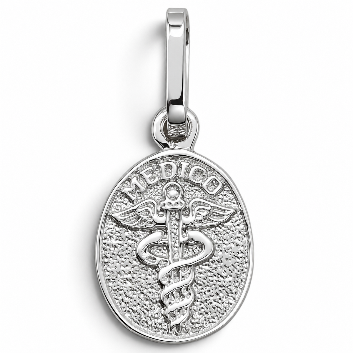 Dije Simbolo Medico Blanco Plata Ley 925