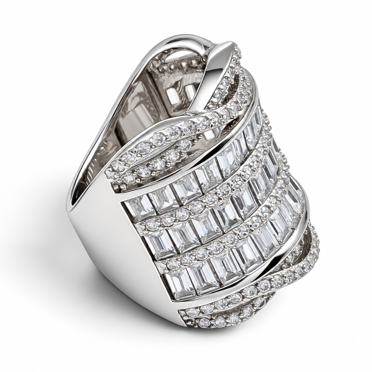 Anillo Zirconia Grande Plata Ley 925