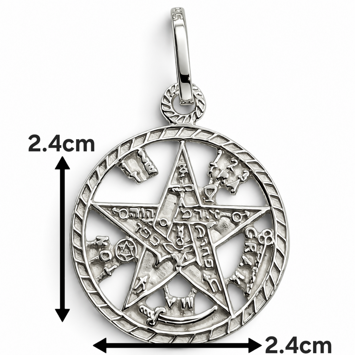 Dije Tetragramaton Blanco Plata Ley 925