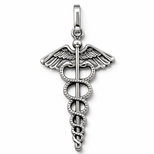 Dije Medico Grande Pavonado Plata Ley 925