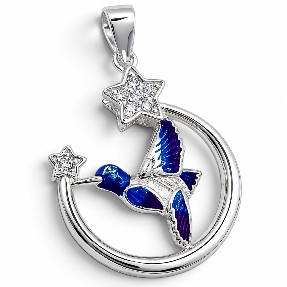 Dije Colibri Estrellas Plata Ley 925