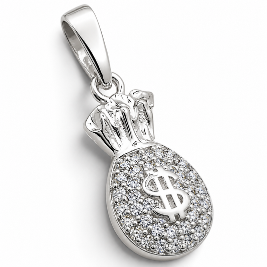 Dije Bolsa de Dinero Zirconia Plata Ley 925