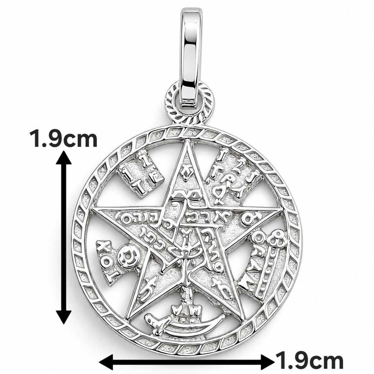 Dije Tetragramaton Blanco Mediano Plata Ley 925