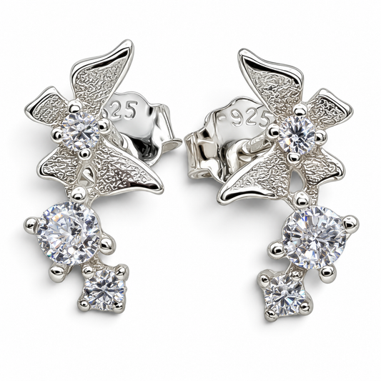 Arete Mariposita Plata Ley 925