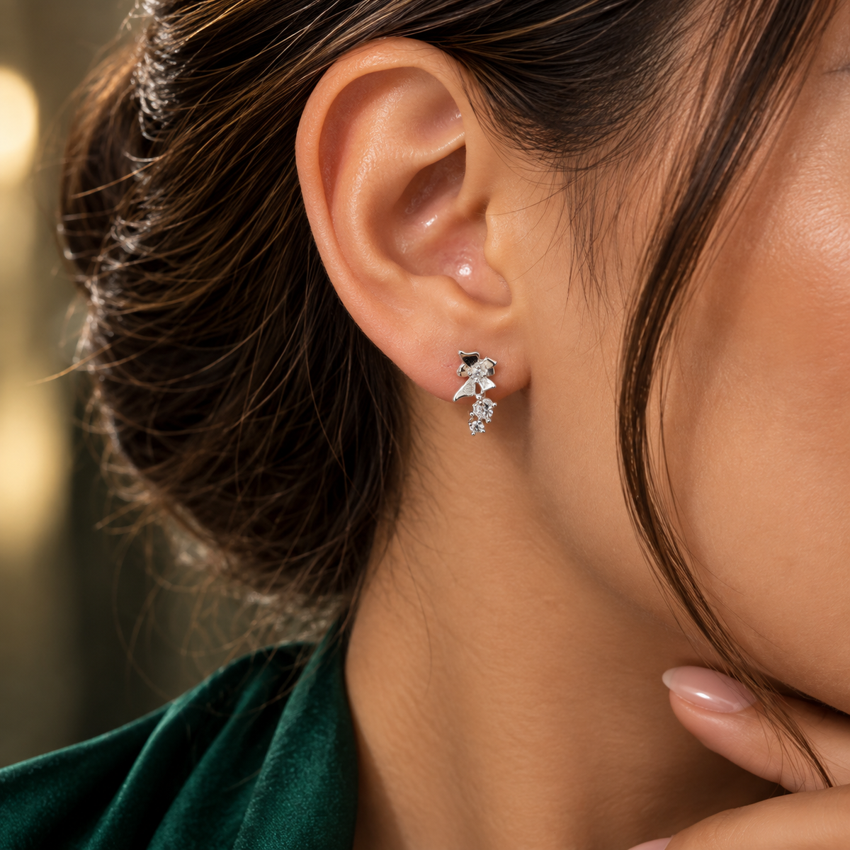 Arete Mariposita Plata Ley 925