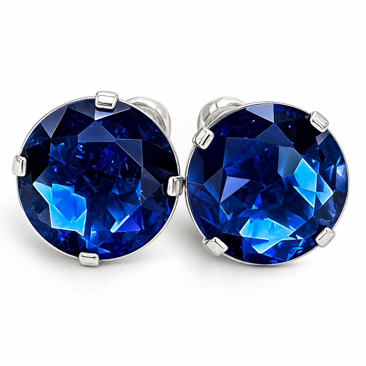 Broquel #7 Azul Plata Ley 925