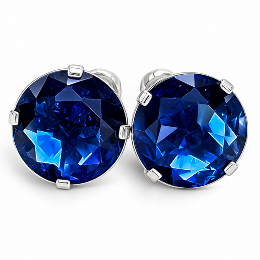 Broquel #7 Azul Plata Ley 925