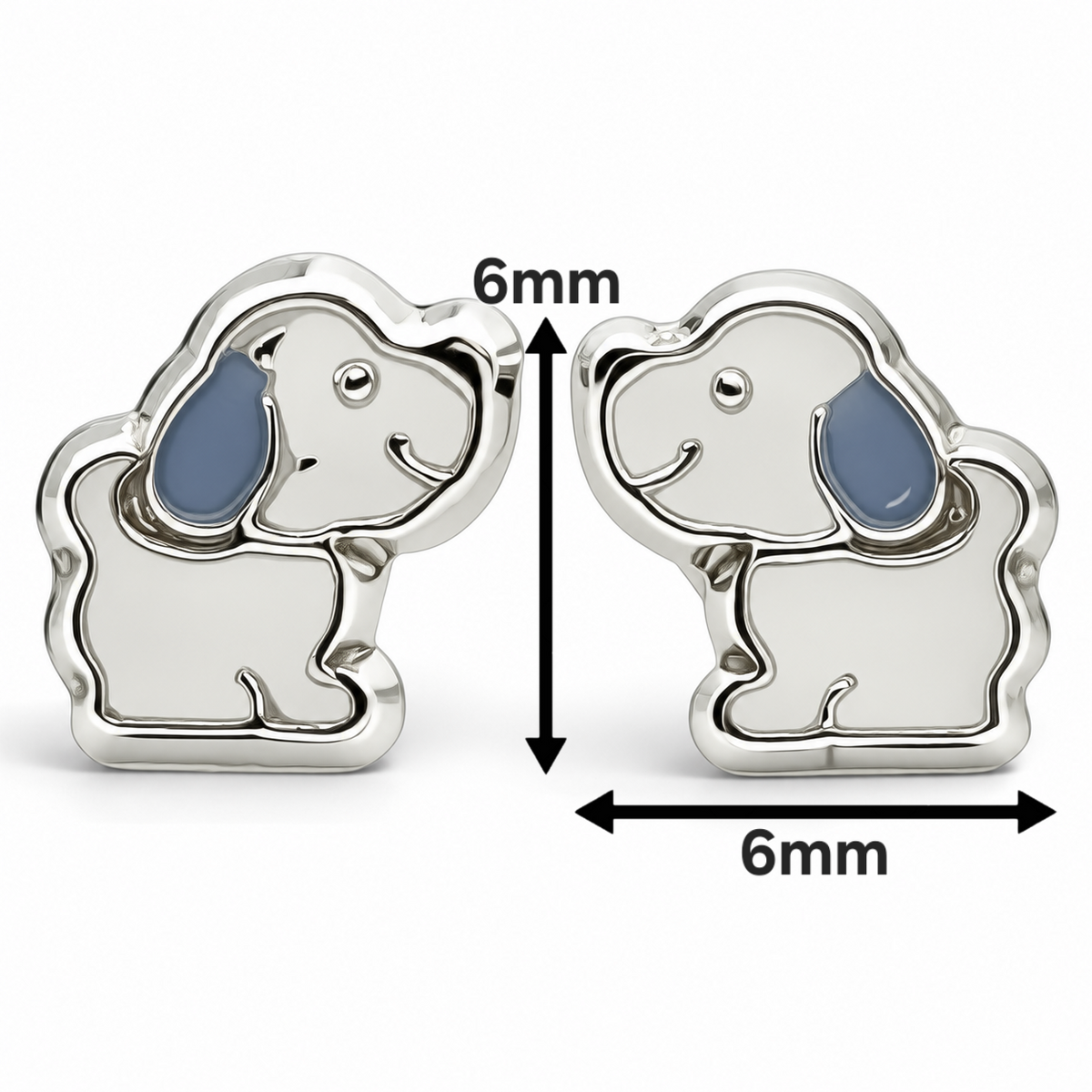 Broquel Perrito Blanco Plata Ley 925