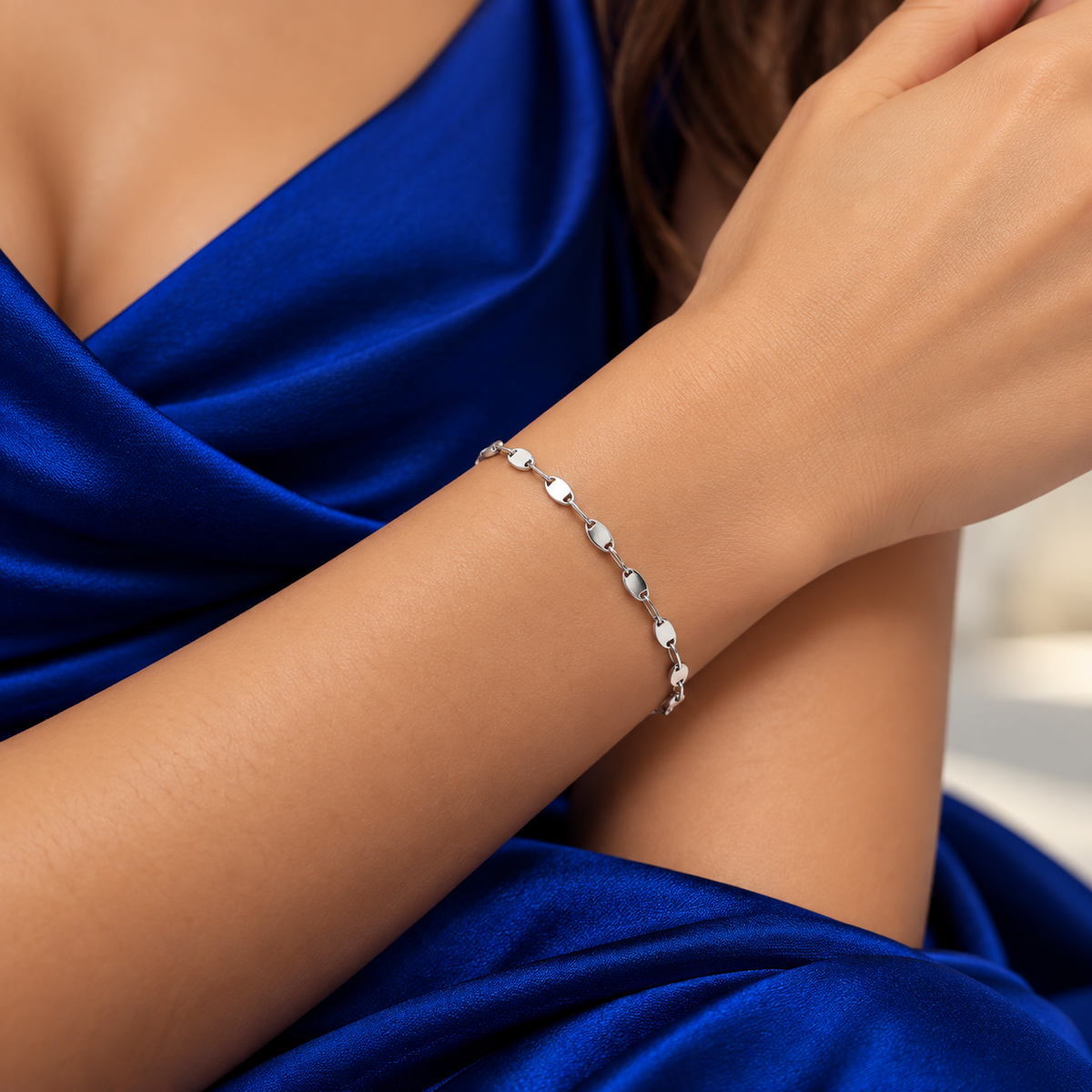Pulsera Hojuela Plata Ley 925