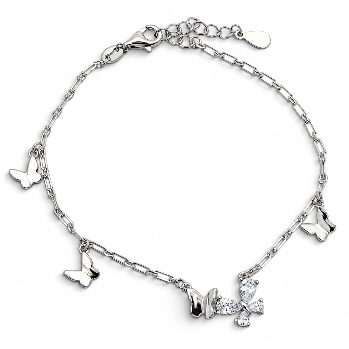 Pulsera Maripositas Plata Ley 925