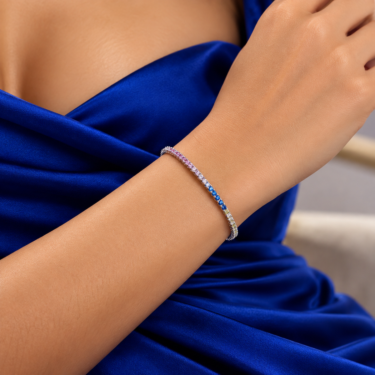 Pulsera Multicolor Plata Ley 925