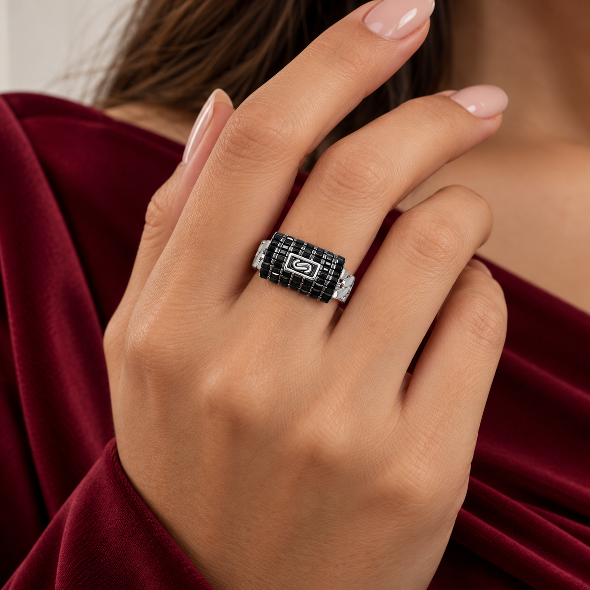 Anillo Mona Cadena Plata Ley 925