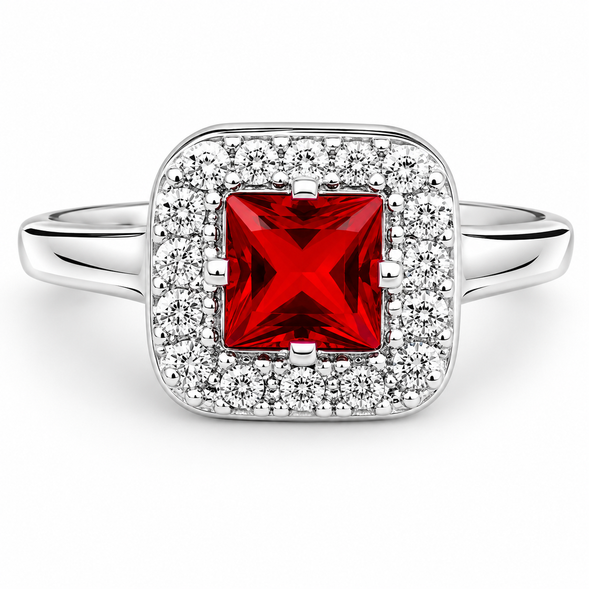 Anillo Cuadro Rojo