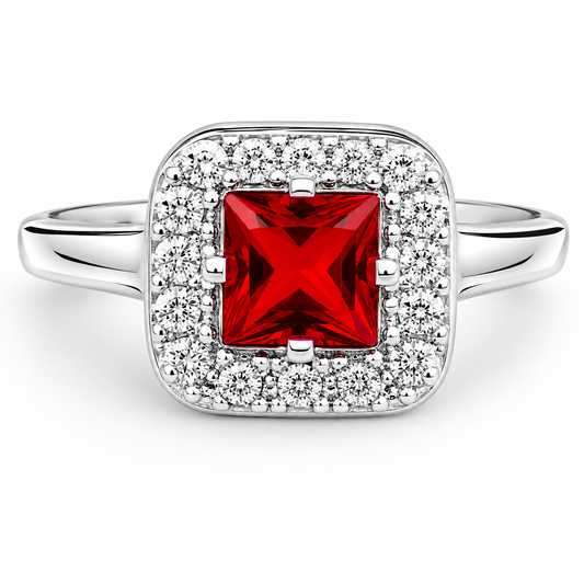 Anillo Cuadro Rojo