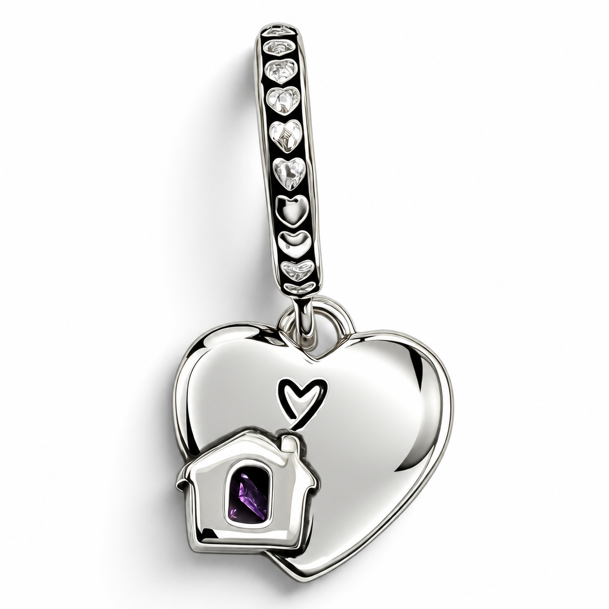 Charm Corazon Casa Plata Ley 925