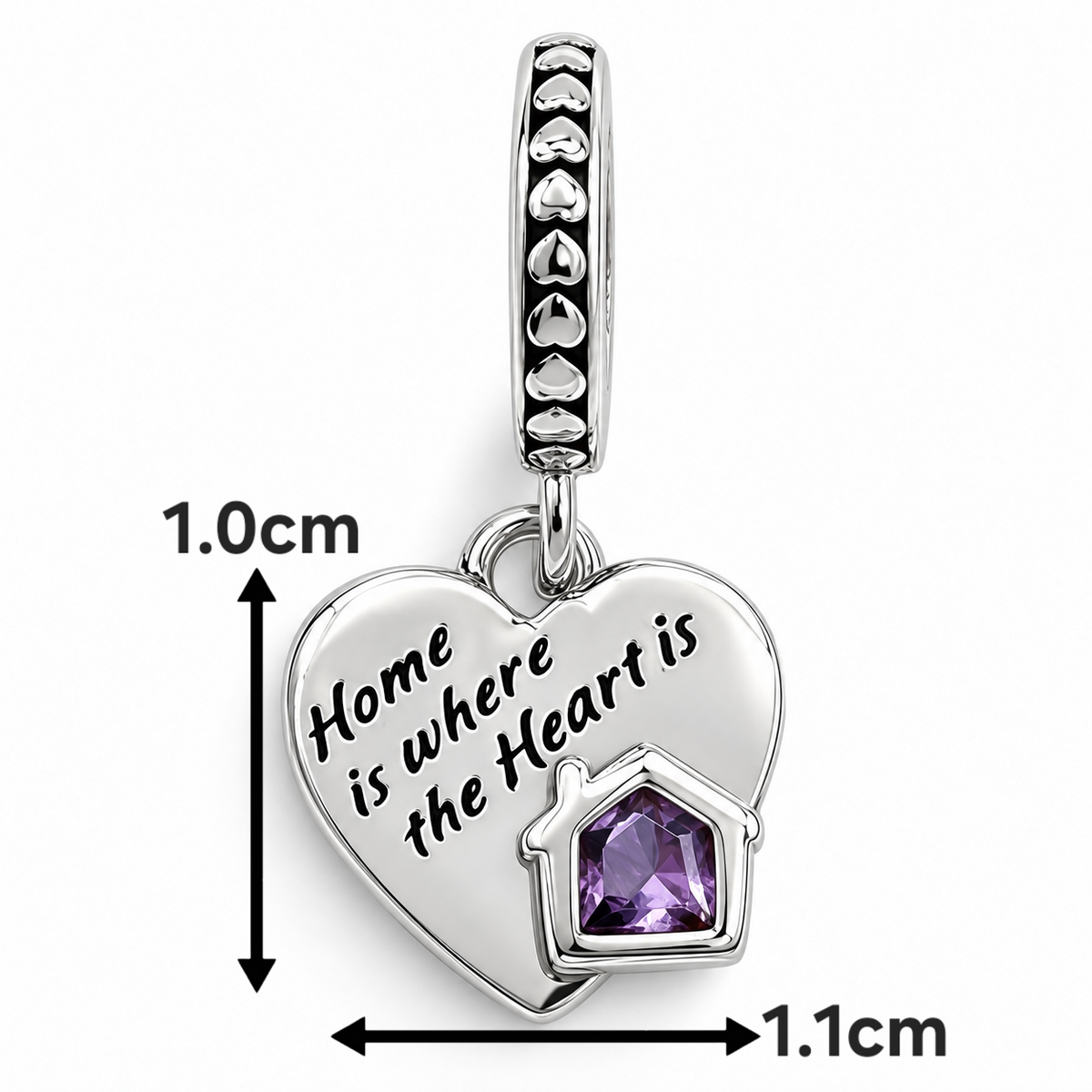 Charm Corazon Casa Plata Ley 925