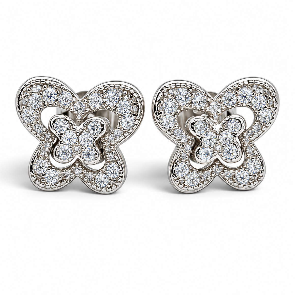 Arete Mariposa Zirconia Plata Ley 925