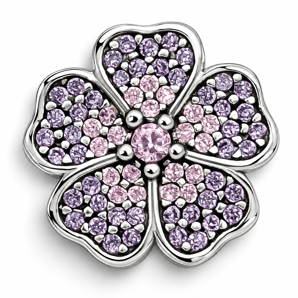 Charm Trebol Zirconia Plata Ley 925