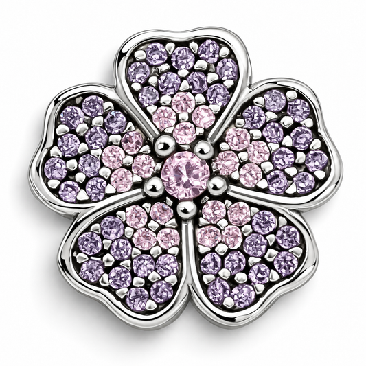 Charm Trebol Zirconia Plata Ley 925