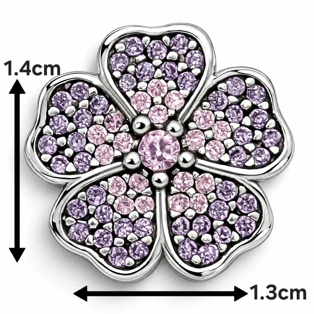 Charm Trebol Zirconia Plata Ley 925