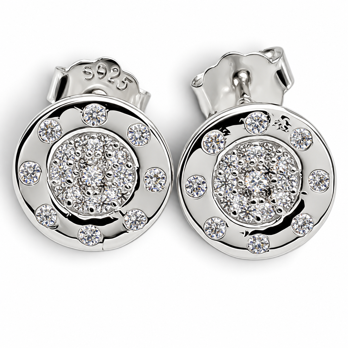 Arete Redondo Zirconia Plata Ley 925