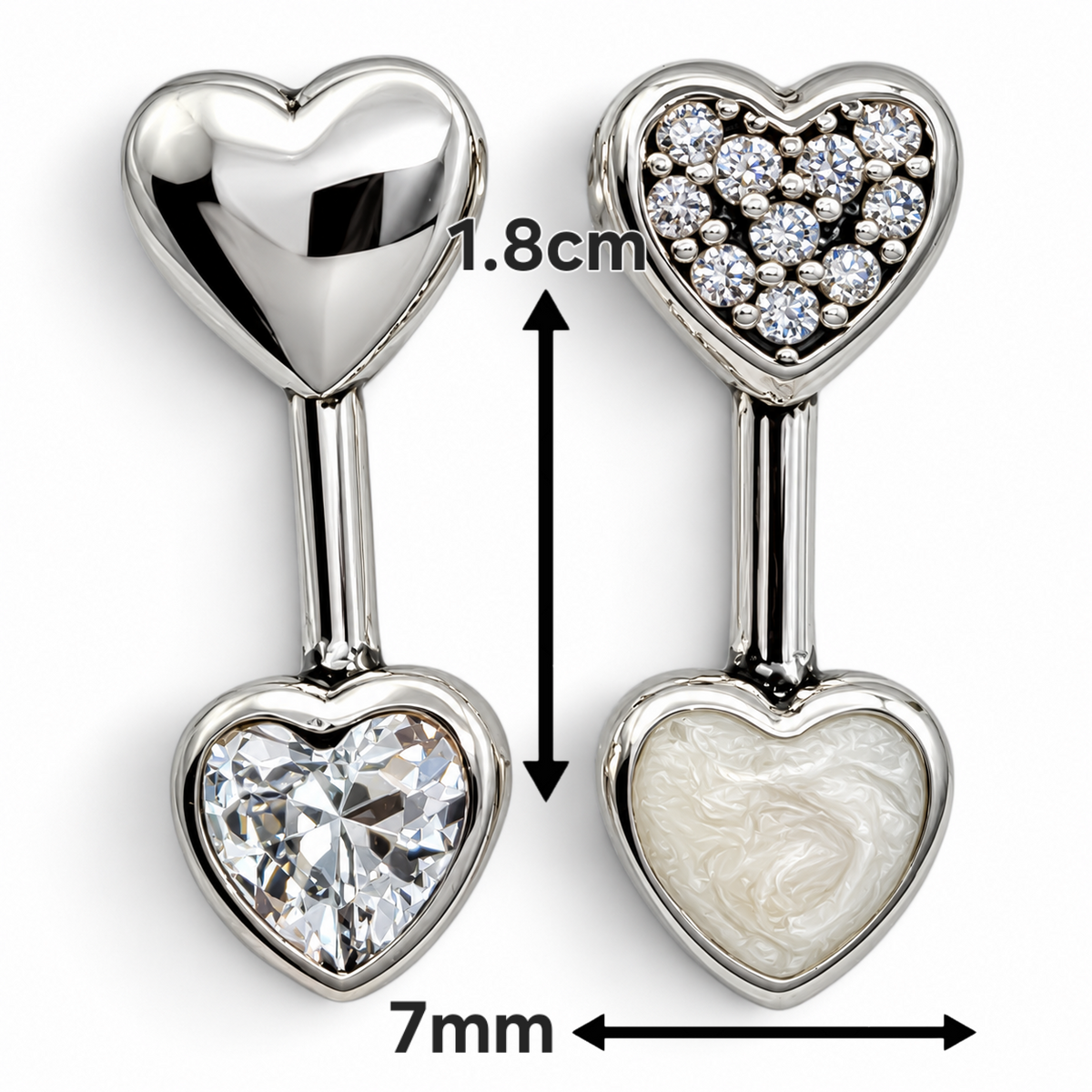 Arete Corazones Largo Pan Plata Ley 925