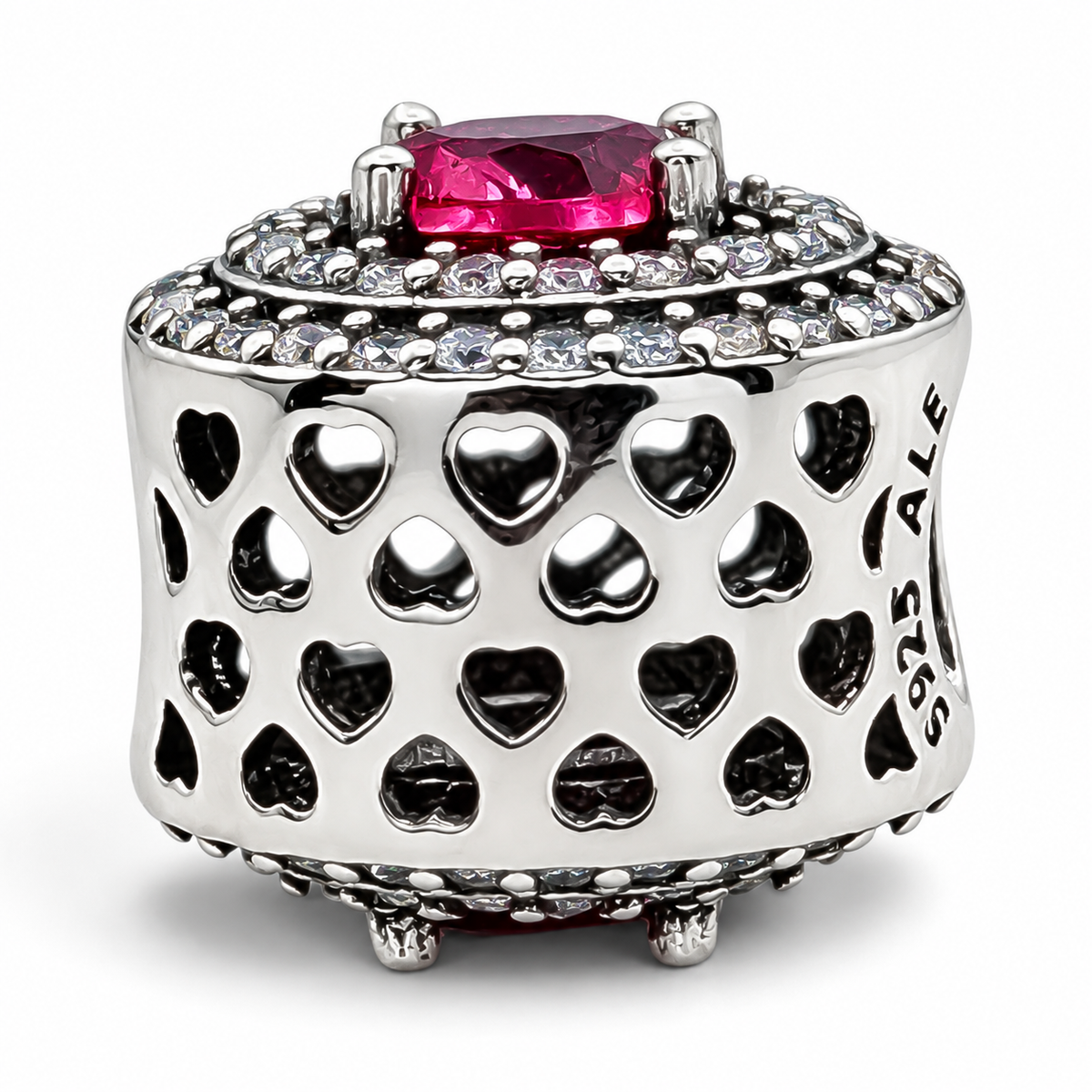 Charm Zirconia Roja Plata Ley 925