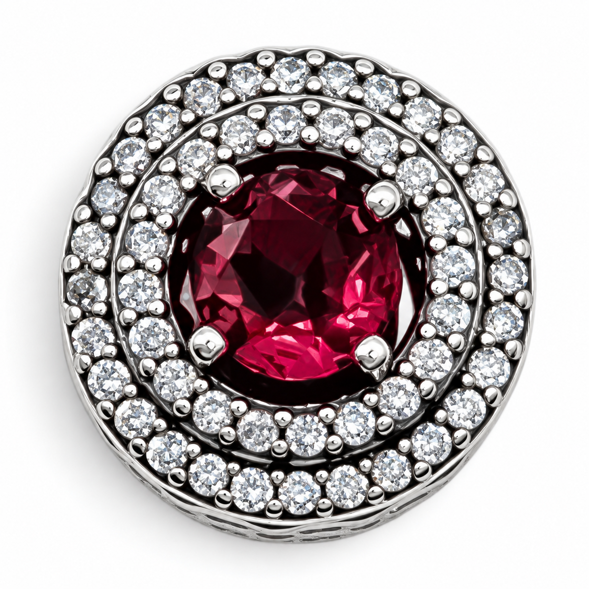 Charm Zirconia Roja Plata Ley 925
