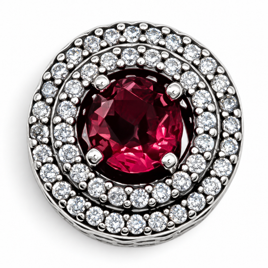 Charm Zirconia Roja Plata Ley 925