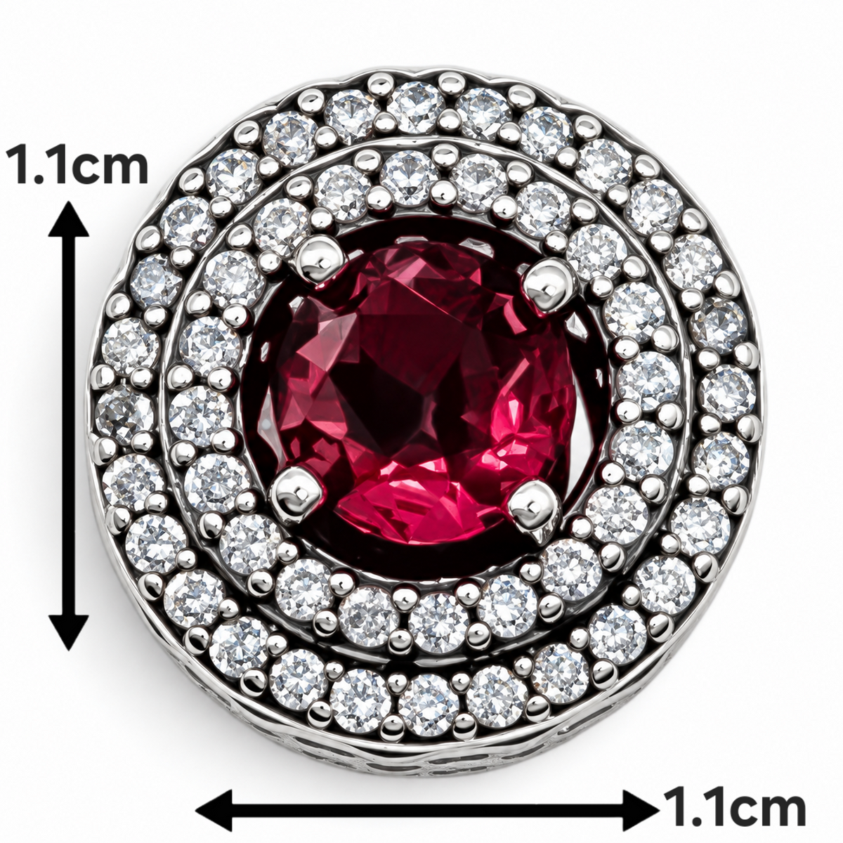 Charm Zirconia Roja Plata Ley 925