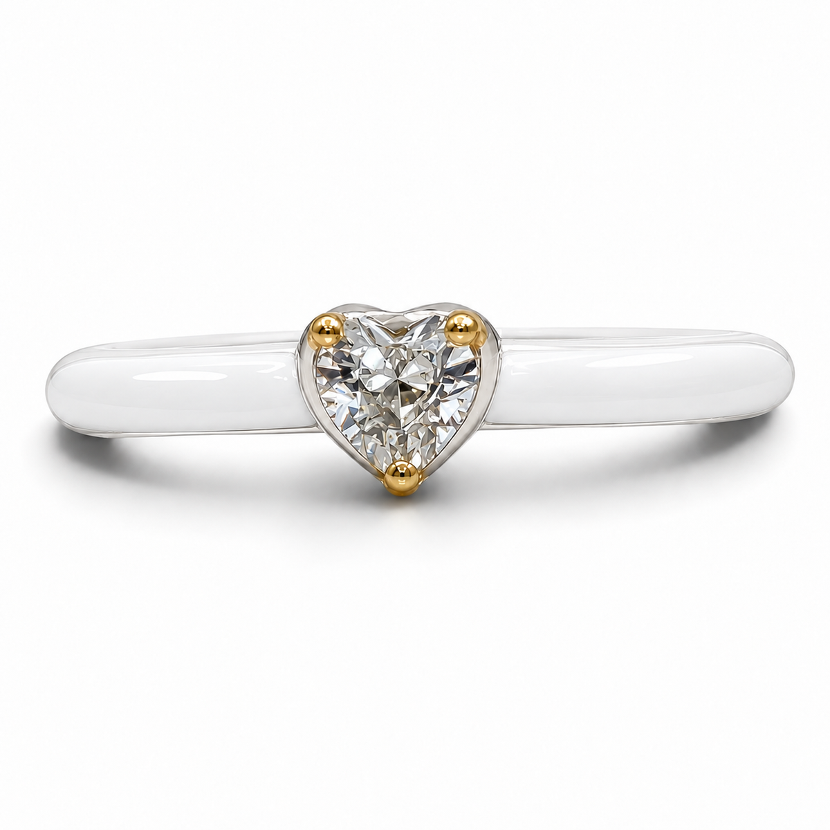 Anillo Corazon Blanco Pan Plata Ley 925