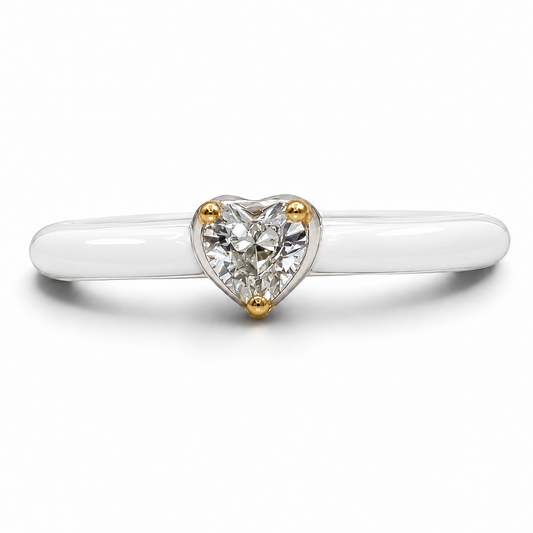 Anillo Corazon Blanco Pan Plata Ley 925