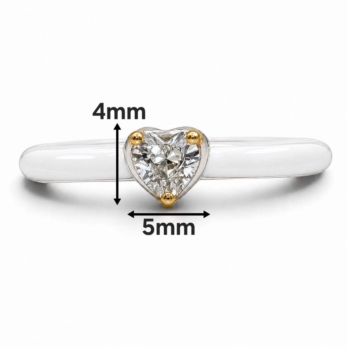 Anillo Corazon Blanco Pan Plata Ley 925