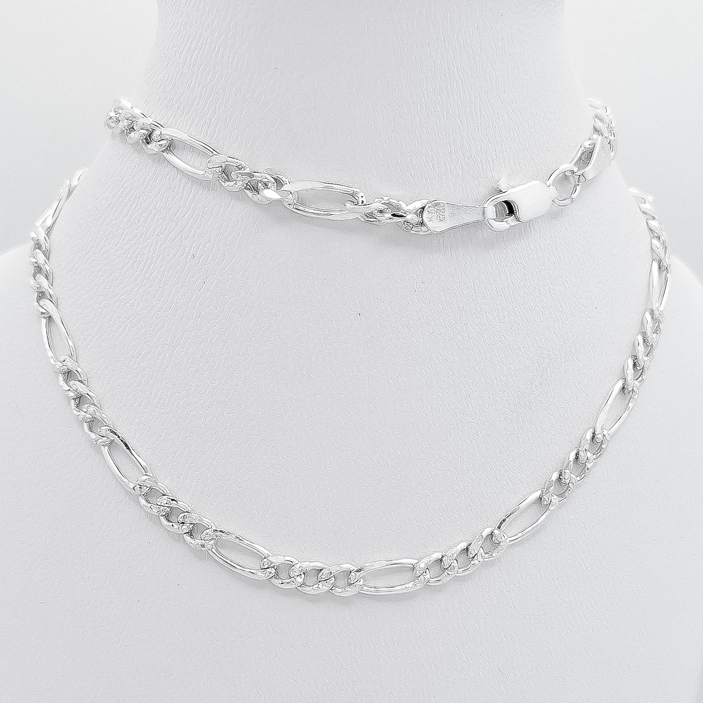Cadena Figaro 4mm Diamantado