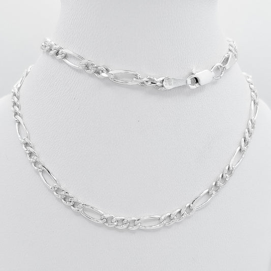 Cadena Figaro 4mm Diamantado