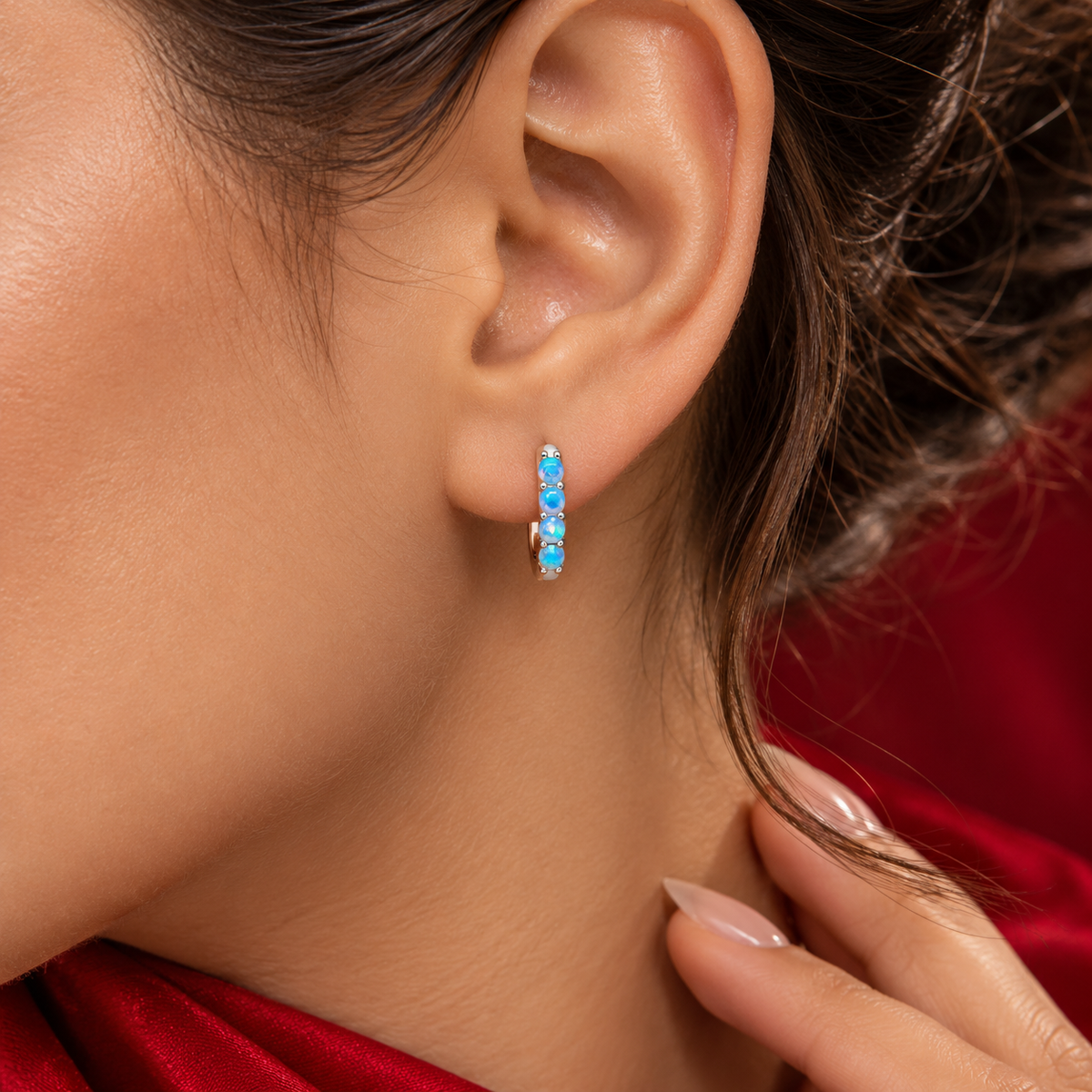 Hugguie Opalo Azul Plata Ley 925