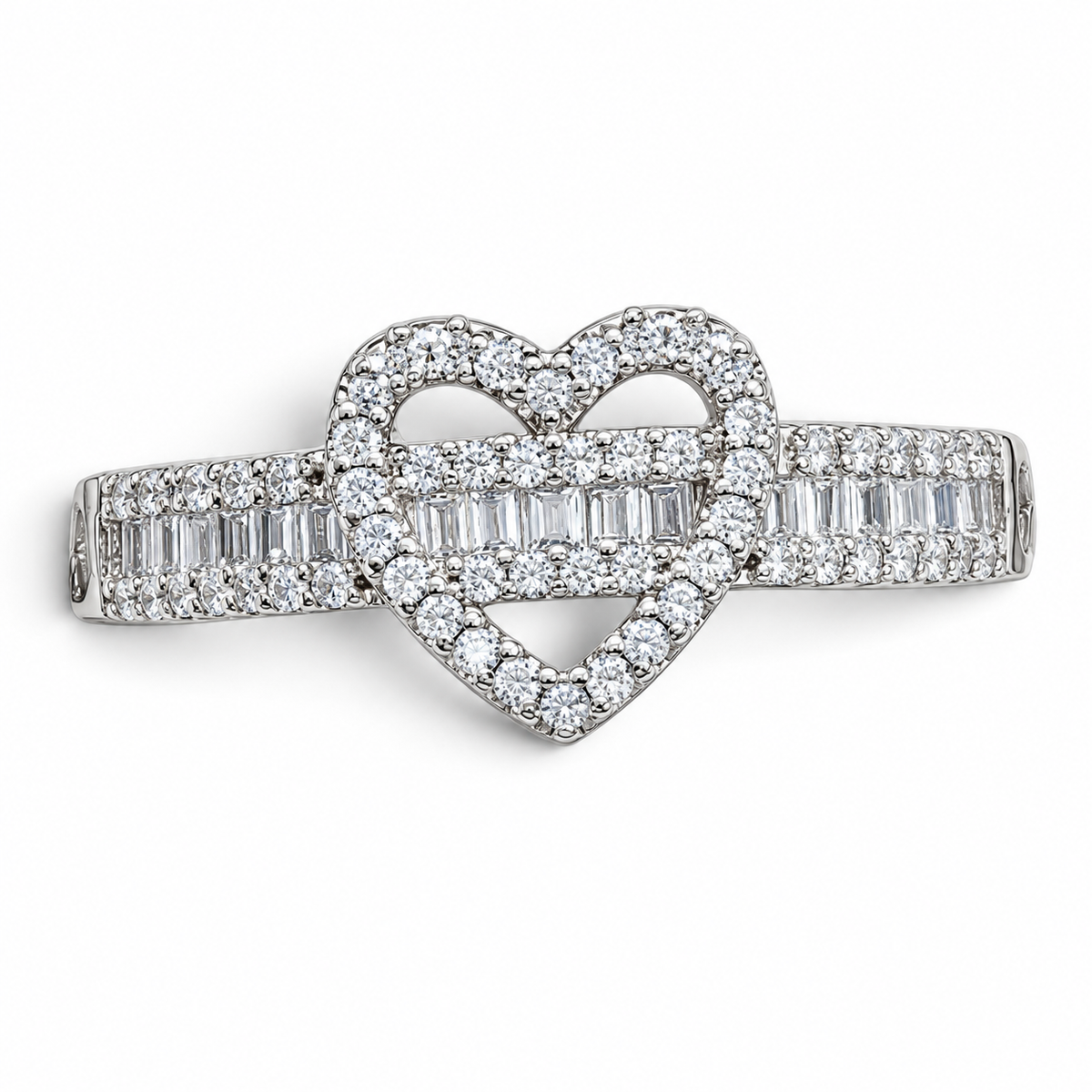 Anillo Zirconia Corazon Plata Ley 925