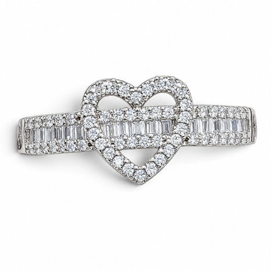 Anillo Zirconia Corazon Plata Ley 925