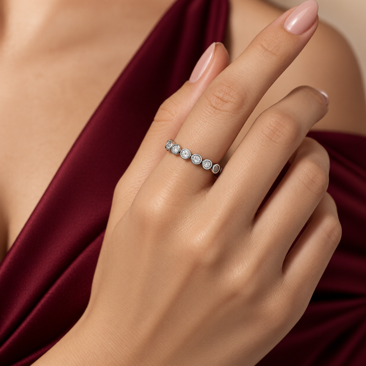 Anillo Zirconias Pan Plata Ley 925