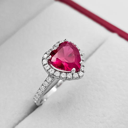 Anillo Corazon Rojo