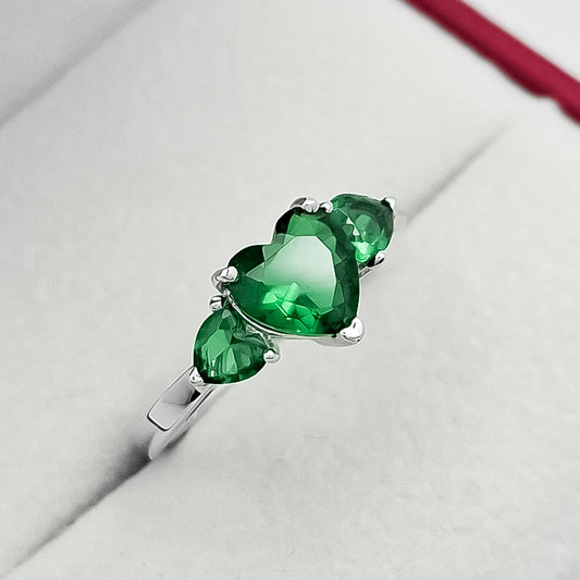 Anillo 3 Corazones Zirconia